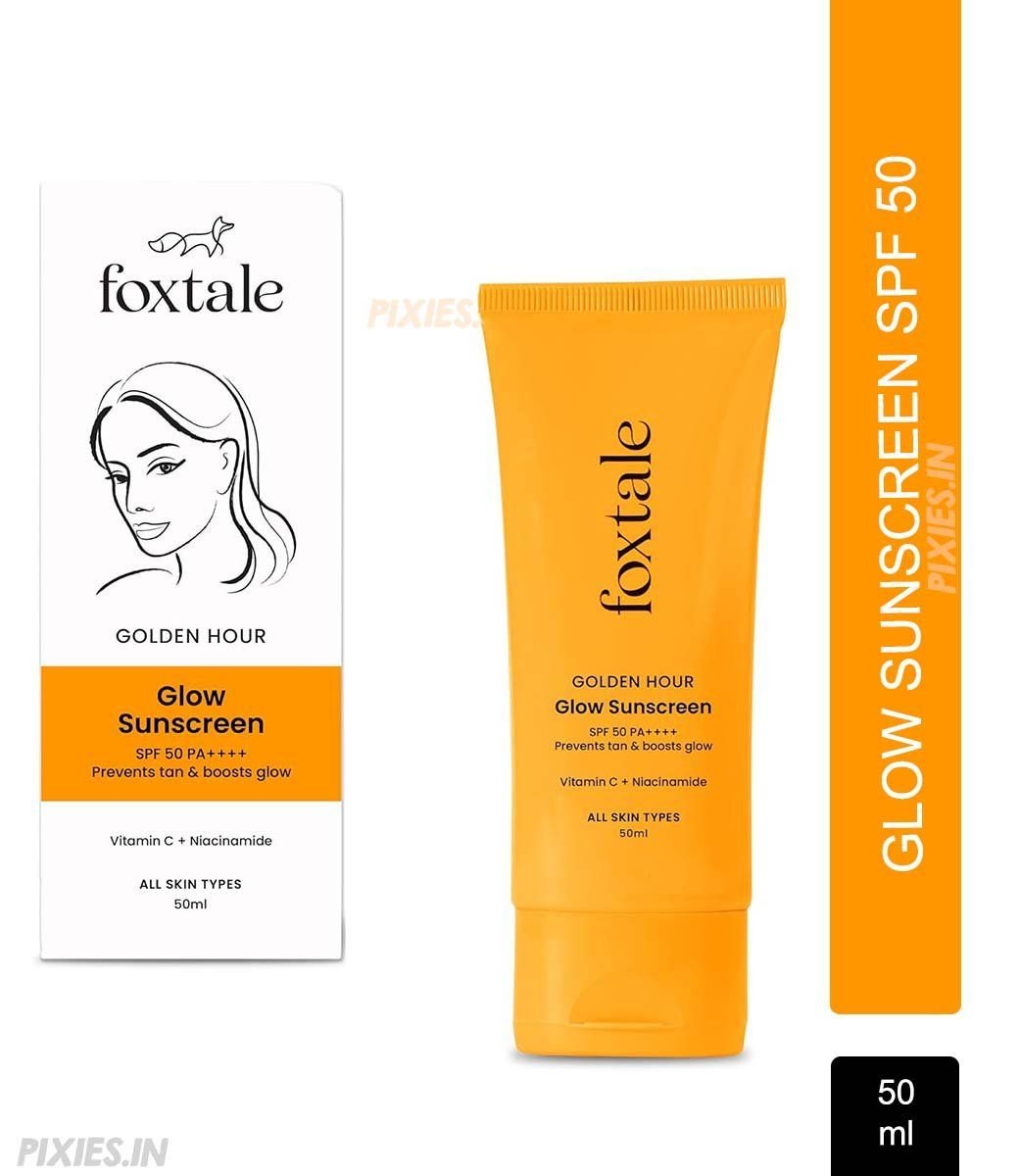 Foxtale Glow Sunscreen with Vitamin c & Niacinamide SPF 50 pa++++ 50ml