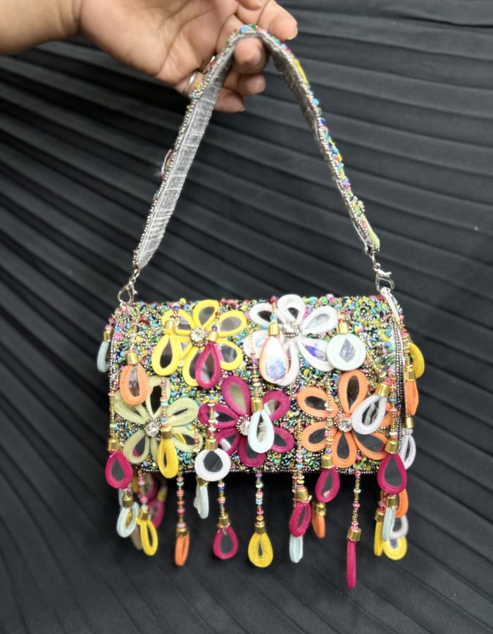EMBROIDERED MIRROR WORK BAG